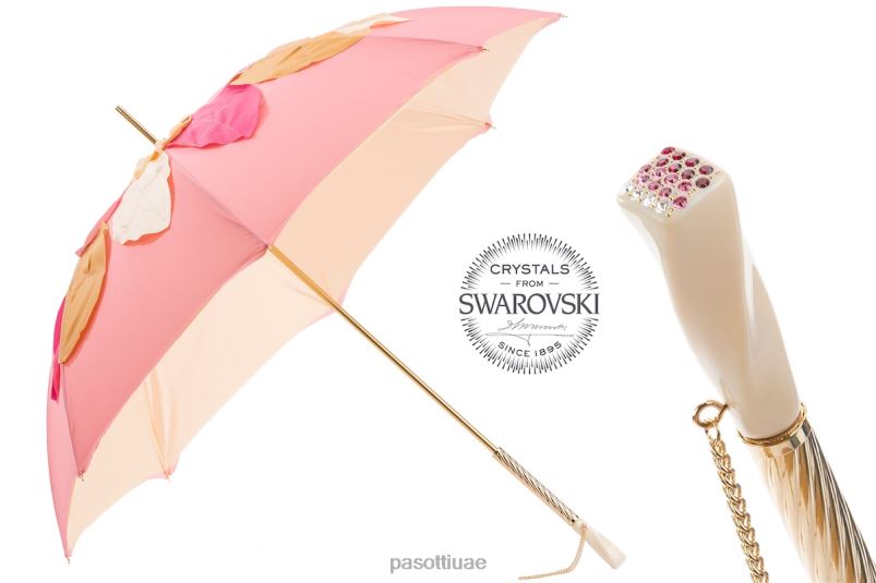 مظلة | 163 sum-3 s7 - مظلة وردية جميلة بأوراق الشجر وقماش مزدوج PASOTTI Z446V517