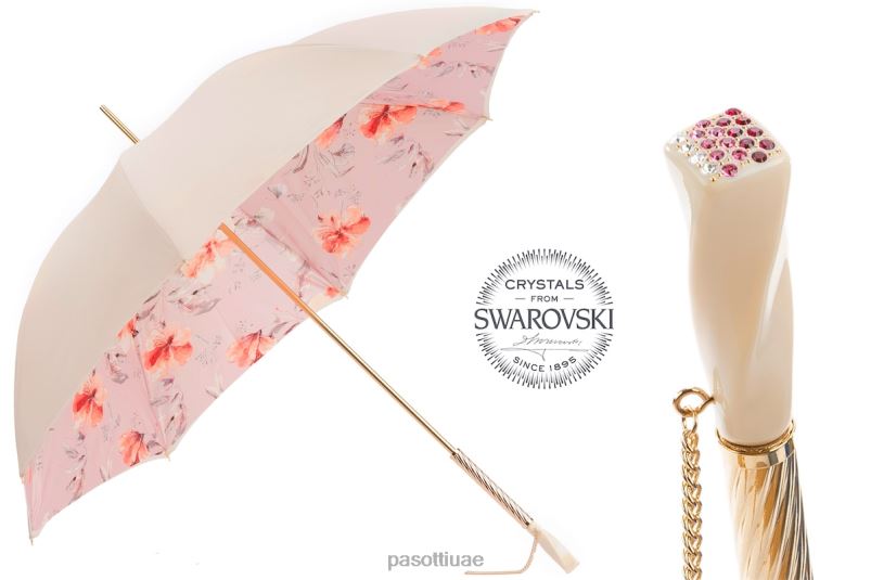مظلة | 189 5f211-8 s7 - مظلة مزهرة باللونين العاجي والوردي PASOTTI Z446V339