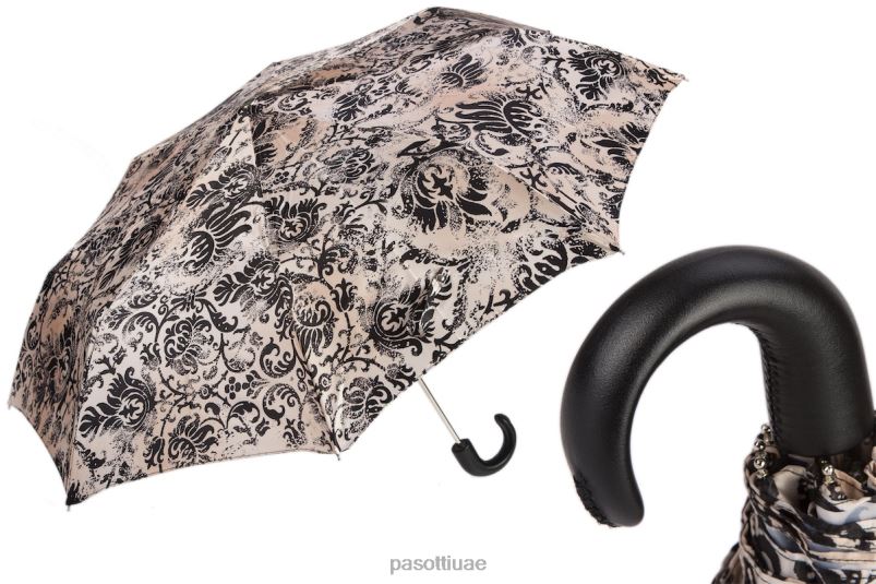 مظلة | 257 50998-44 ع - مظلة قابلة للطي باللونين الأسود والبيج PASOTTI Z446V597