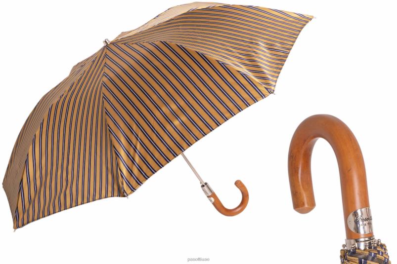 مظلة | 64 81686-2 م - مظلة قابلة للطي مخططة باللون المغرة PASOTTI Z446V179