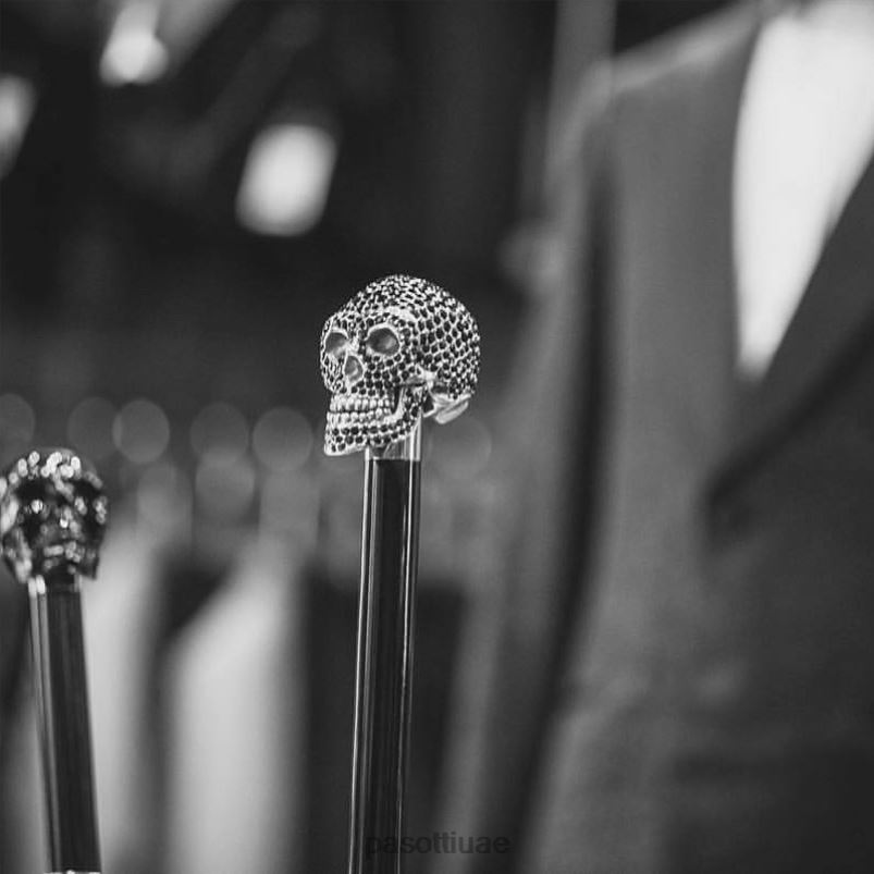 مُكَمِّلات ba w333ne - عصا جمجمة سواروفسكي سوداء PASOTTI Z446V217